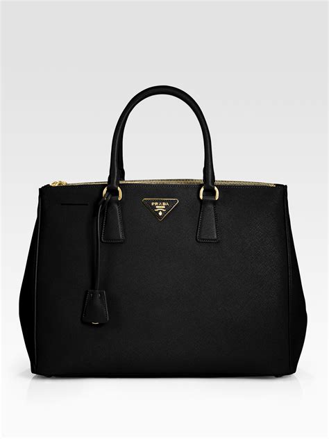 prada large black tote top zip|Prada saffiano tote small.